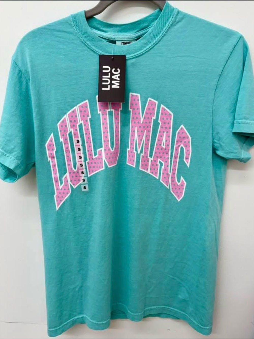 Lulu Mac Women’s Teal Graphic Tee with Pink Logo